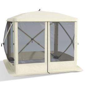 Outsunny Pop Up Camping Canopy Gazebo,Screen Shelter Party Tent with 1-Person Easy Set-Up, Ventilating Mesh, Portable Carry Bag
