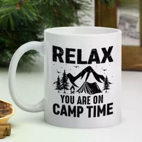 1pc, Camping Mug, Camper Wedding Gift, Adventure Coffee Mug, Camp Mug Mountain, Glamping Groomsman Cup,