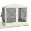 Outsunny Pop Up Camping Canopy Gazebo,Screen Shelter Party Tent with 1-Person Easy Set-Up, Ventilating Mesh, Portable Carry Bag