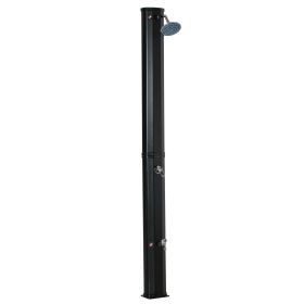 Outsunny Outdoor Solar Heated Shower 9.2 Gallon with Rotating Head Black for Pool Patio