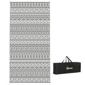 Outsunny Reversible Outdoor Rug, 9' x 18' Waterproof Plastic Straw Floor Mat, Portable RV Camping Carpet with Carry Bag, Large Floor Mat for Back