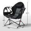 Outsunny Hammock Camping Chair Set of 2, Adjustable Back Folding Swinging Hammock Chair with Cup Holder and Padded Seat, Black