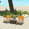 Outsunny Set of 2 Folding Beach Chairs with Mesh Back, Carry Bag and Cup Holder for Outdoor Camping Lawn Sports Picnic, Orange