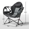 Outsunny Hammock Camping Chair Set of 2, Adjustable Back Folding Swinging Hammock Chair with Cup Holder and Padded Seat, Gray