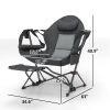 Outsunny Hammock Camping Chair Set of 2, Adjustable Back Folding Swinging Hammock Chair with Cup Holder, Padded Seat, Dark Gray