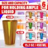 6 Pcs Aluminum Tumblers 15 oz Lightweight Durable and Reusable Metal Cups Vibrant Festive Colors for Hot and Cold Beverages Sturdy Anodized Design for