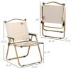 Outsunny Folding Camping Chairs Set of 2 Lightweight Portable Armchairs for Outdoor Festivals Fishing Beach Khaki