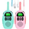 2pcs ZILIEEN Rechargeable Kids Walkie Talkies With 3km Range; 2 Way Radio For Outside; Camping; Hiking
